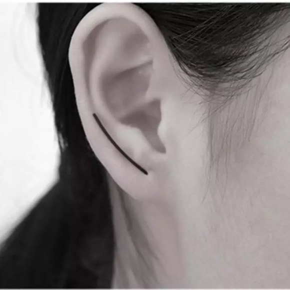 ⚜️[𝟯/$𝟭𝟴]⚜️Silver Long Bar Climber Earrings NEW - Picture 5 of 11